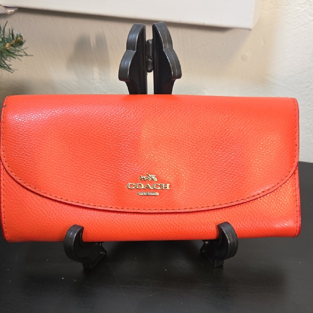 Coach Women's Vibrant Orange Wallet -  See Pictures
